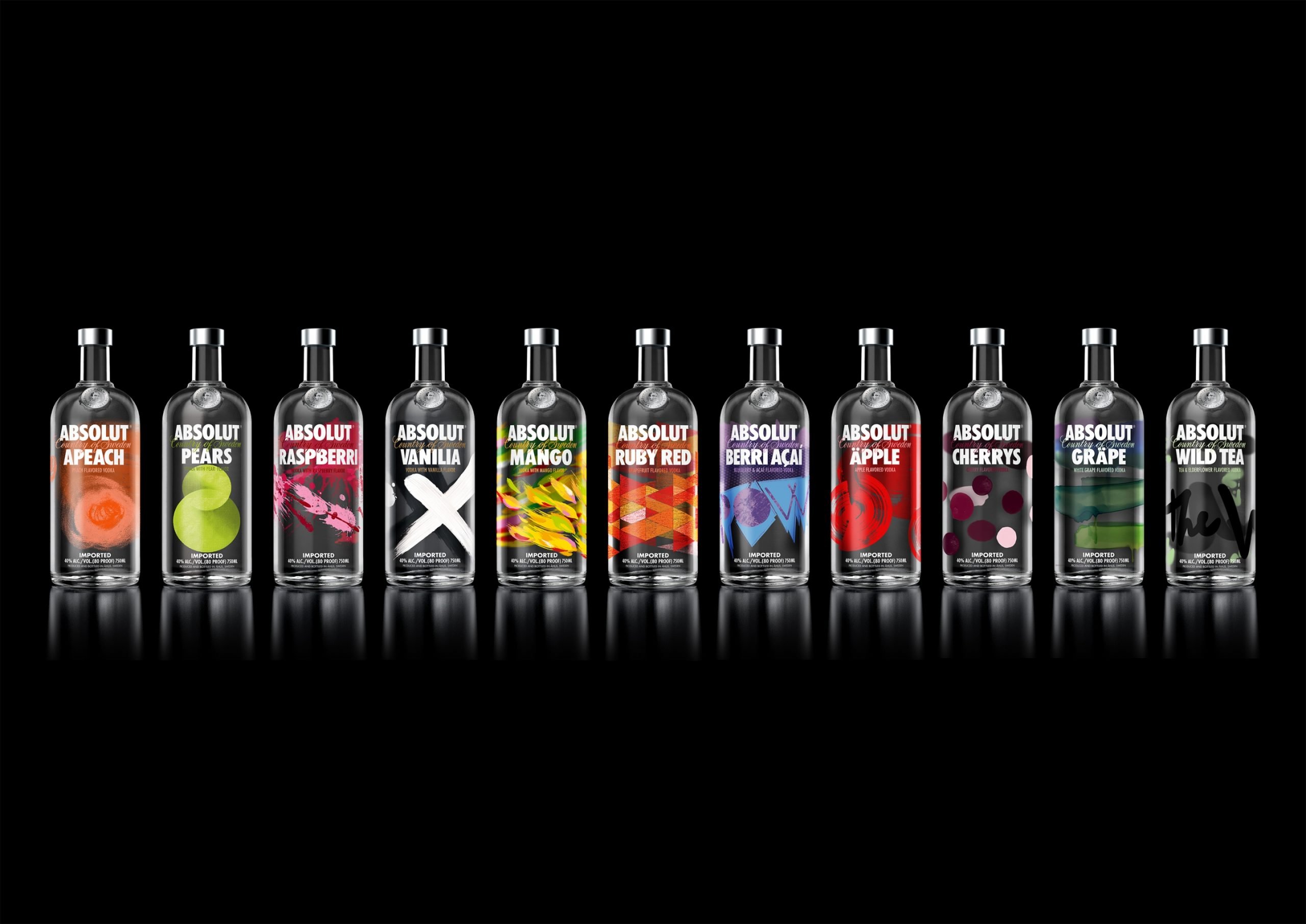 ABSOLUT redesigns packaging for 11 flavoured vodkas in a ...