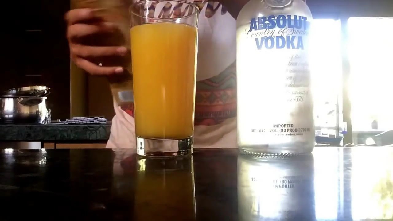 Absolut Vodka + Orange juice mixed