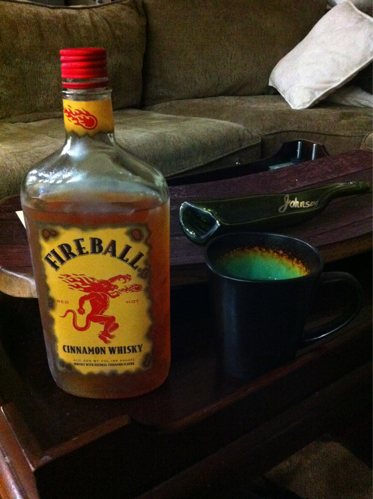 Cinnamon Whiskey + apple cider = you cant go wrong ...