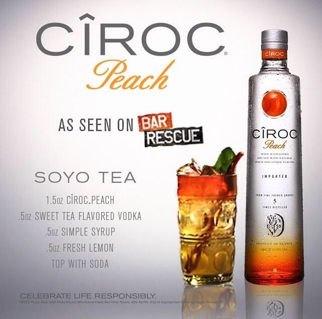 Ciroc peach cocktail as seen on Bar Rescue! " Shut It Down!"