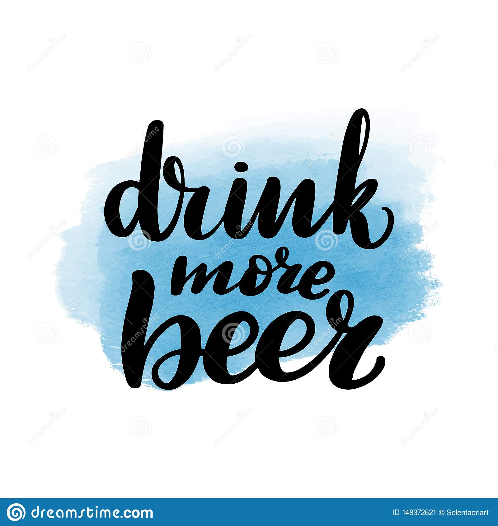 Drink more beer stock vector. Illustration of inscription