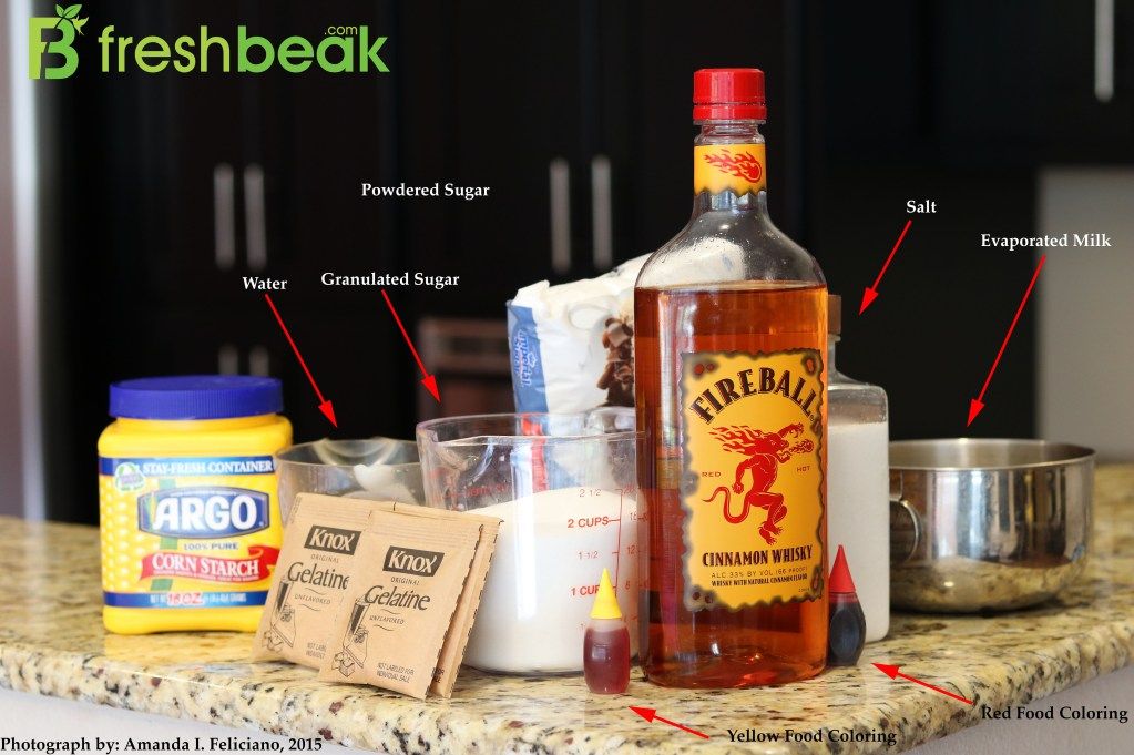 Fireball Whiskey Marshmallows ingredients