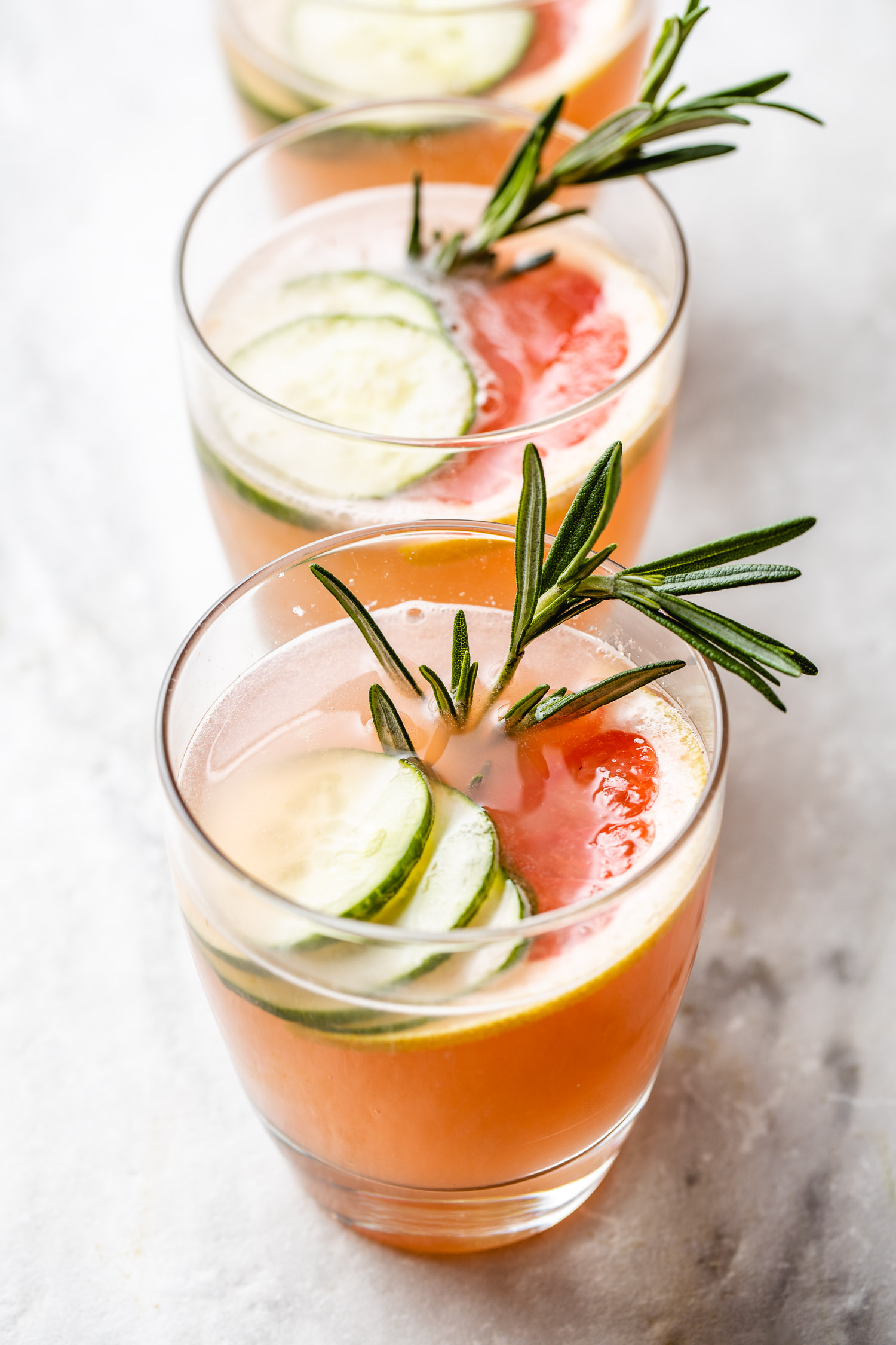 Grapefruit Gin Fizz Cocktail with Cucumber