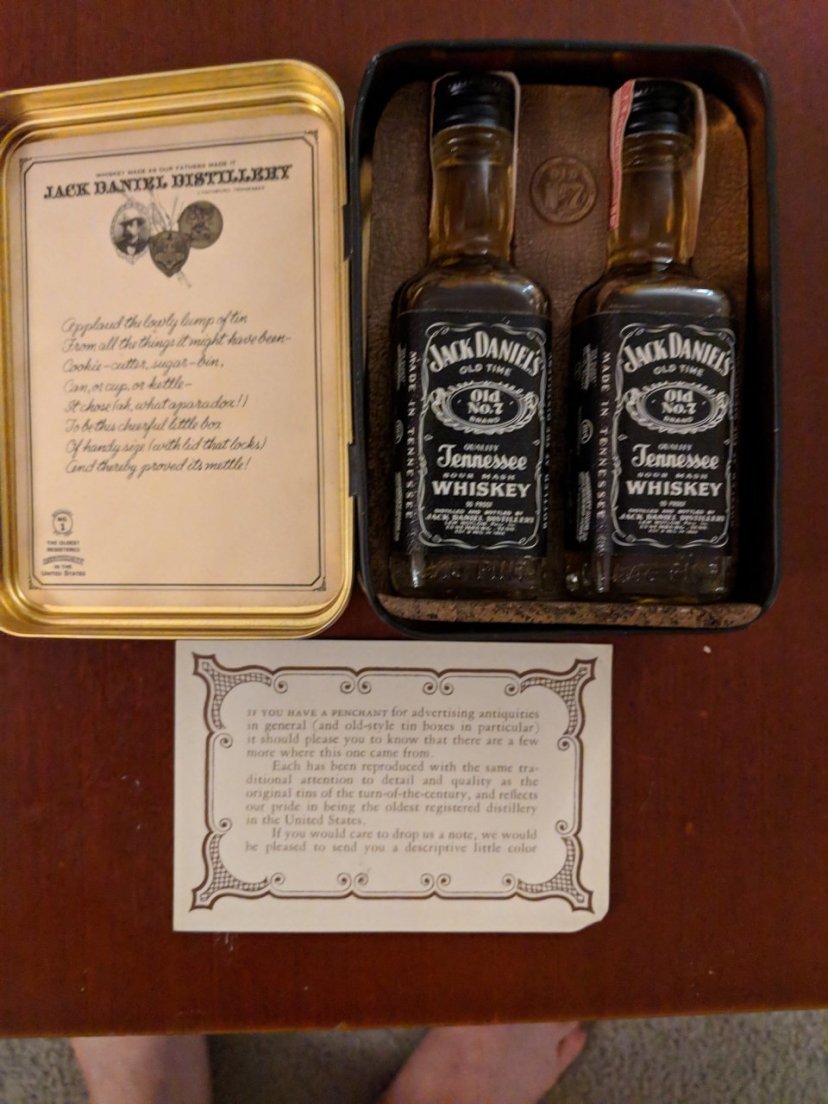 Jack Daniels Tin W/ 2 Mini Bottles Value?