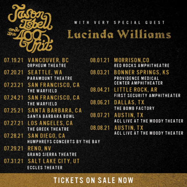 Lucinda Williams and Jason Isbell Announce Summer 2021 Tour Dates ...