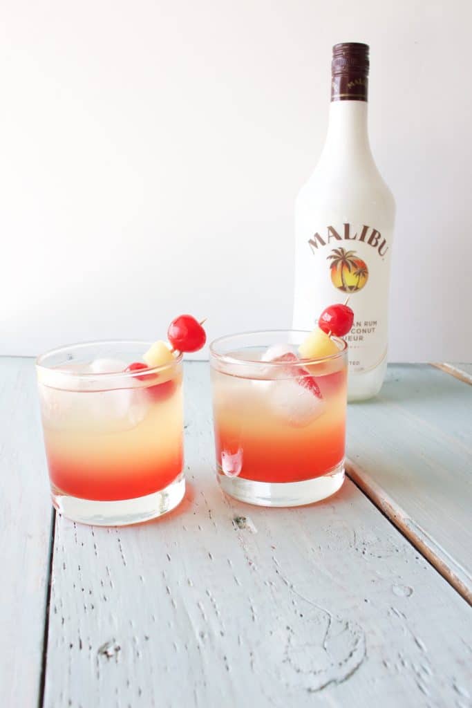 Malibu Sunset Cocktail Mixed Drink Recipe