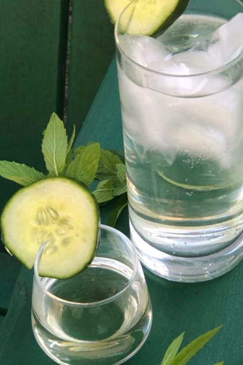 Mint Cucumber Vodka Liqueur and Cocktail