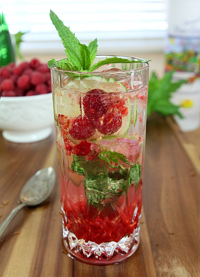 Raspberry Vodka Mojito Cocktail