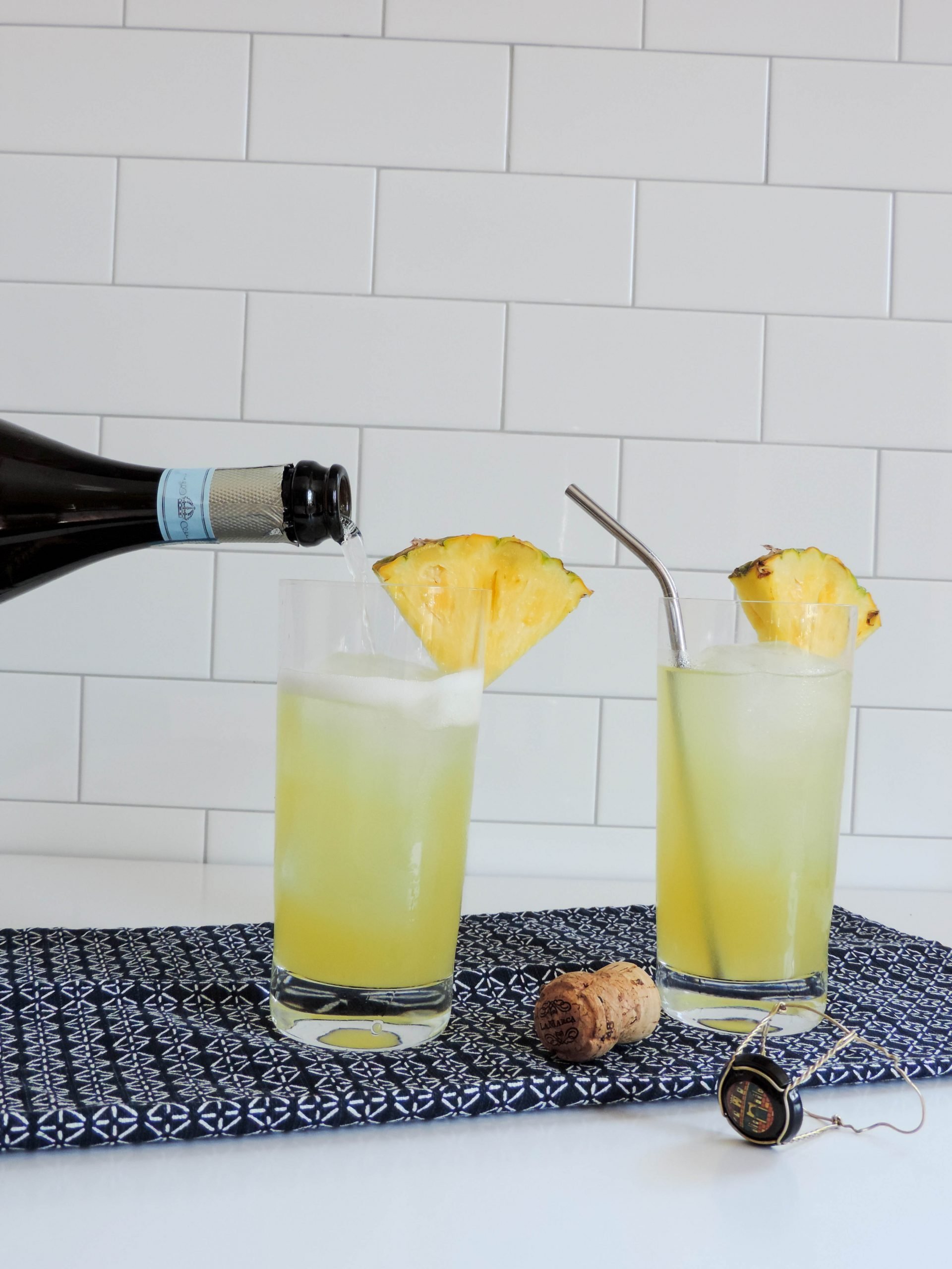 Sparking Pineapple &  Vodka Cocktail