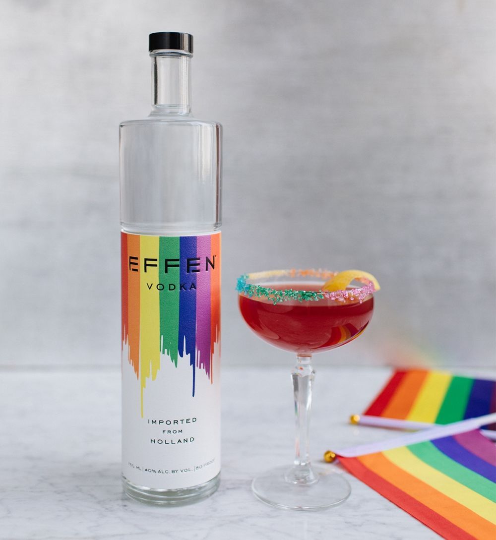 Toast EFFEN Vodkas 2018 Pride bottle with a Pride