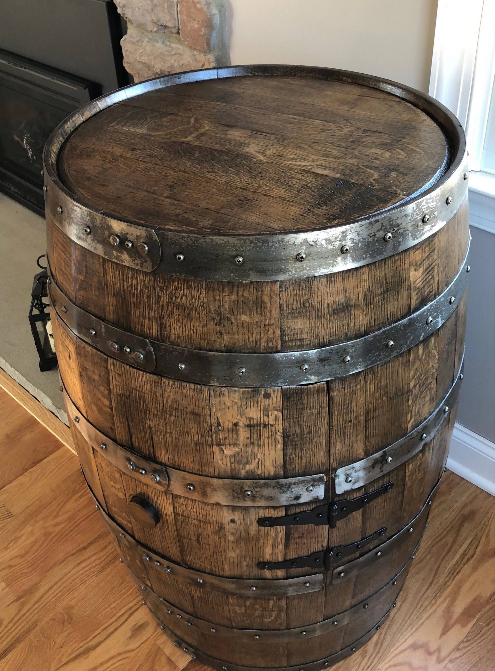 Whiskey Barrel Liquor Cabinet ~ Handcrafted From A ...